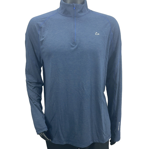 Merino Blend by Paradox Men's XL 1/4 Zip Long Sleeve Shirt Navy Dri-Release Base - Picture 1 of 8
